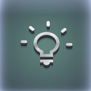 Light lamp, Idea icon symbol. 3D style. Trendy, modern design with space for your text illustration. Raster version