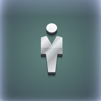 Human, Man Person, Male toilet icon symbol. 3D style. Trendy, modern design with space for your text illustration. Raster version