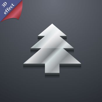 Christmas tree icon symbol. 3D style. Trendy, modern design with space for your text illustration. Rastrized copy