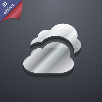Cloud icon symbol. 3D style. Trendy, modern design with space for your text illustration. Rastrized copy