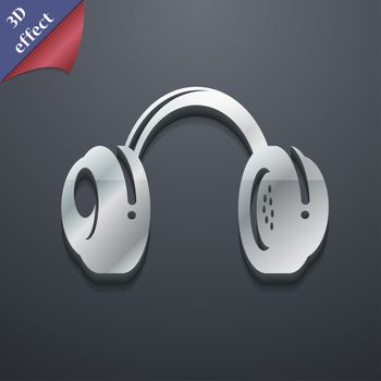 headsets icon symbol. 3D style. Trendy, modern design with space for your text illustration. Rastrized copy