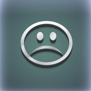 Sad face, Sadness depression icon symbol. 3D style. Trendy, modern design with space for your text illustration. Raster version