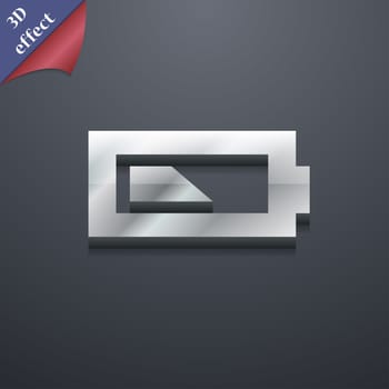 Battery half level icon symbol. 3D style. Trendy, modern design with space for your text illustration. Rastrized copy