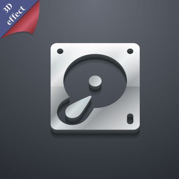 Hard disk and database icon symbol. 3D style. Trendy, modern design with space for your text illustration. Rastrized copy