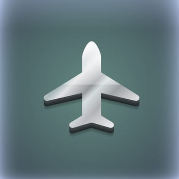 Airplane, Plane, Travel, Flight icon symbol. 3D style. Trendy, modern design with space for your text illustration. Raster version