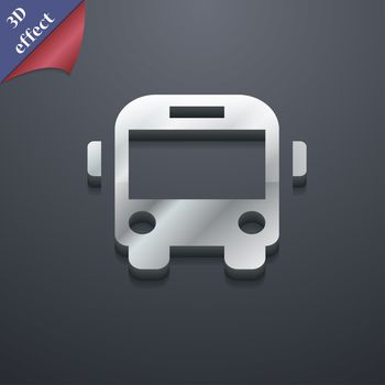 Bus icon symbol. 3D style. Trendy, modern design with space for your text illustration. Rastrized copy