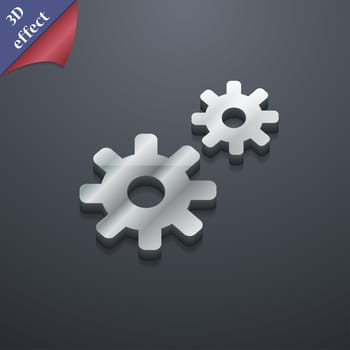 Cog settings, Cogwheel gear mechanism icon symbol. 3D style. Trendy, modern design with space for your text illustration. Rastrized copy