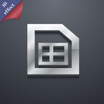  File document icon symbol. 3D style. Trendy, modern design with space for your text illustration. Rastrized copy