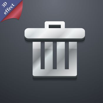 Recycle bin icon symbol. 3D style. Trendy, modern design with space for your text illustration. Rastrized copy