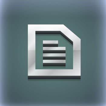 Text File document icon symbol. 3D style. Trendy, modern design with space for your text illustration. Raster version