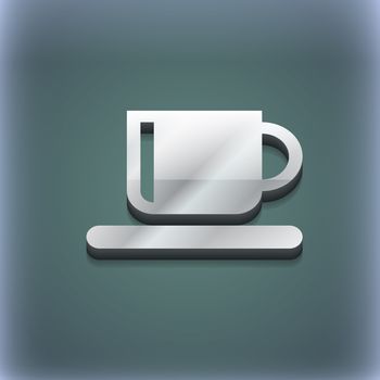 Coffee cup icon symbol. 3D style. Trendy, modern design with space for your text illustration. Raster version