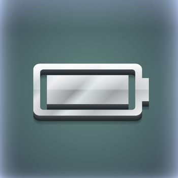 Battery fully charged icon symbol. 3D style. Trendy, modern design with space for your text illustration. Raster version