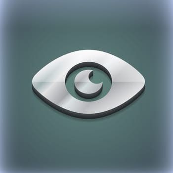 Eye, Publish content icon symbol. 3D style. Trendy, modern design with space for your text illustration. Raster version