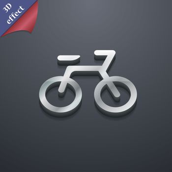Bicycle icon symbol. 3D style. Trendy, modern design with space for your text illustration. Rastrized copy