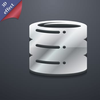 hard drive date base icon symbol. 3D style. Trendy, modern design with space for your text illustration. Rastrized copy