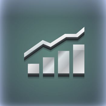 Growth and development concept. graph of Rate icon symbol. 3D style. Trendy, modern design with space for your text illustration. Raster version