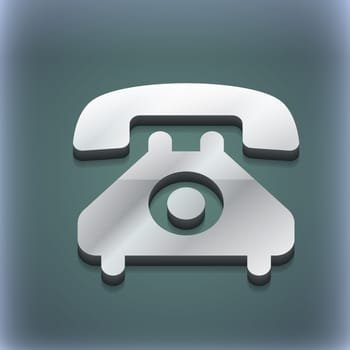 retro telephone handset icon symbol. 3D style. Trendy, modern design with space for your text illustration. Raster version