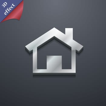 Home, Main page icon symbol. 3D style. Trendy, modern design with space for your text illustration. Rastrized copy