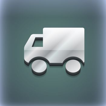 Delivery truck icon symbol. 3D style. Trendy, modern design with space for your text illustration. Raster version