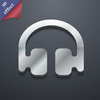 Headphones, Earphones icon symbol. 3D style. Trendy, modern design with space for your text illustration. Rastrized copy
