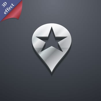 Map pointer award, GPS location icon symbol. 3D style. Trendy, modern design with space for your text illustration. Rastrized copy