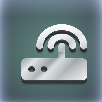 Wi fi router icon symbol. 3D style. Trendy, modern design with space for your text illustration. Raster version