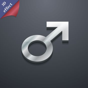 Male sex icon symbol. 3D style. Trendy, modern design with space for your text illustration. Rastrized copy