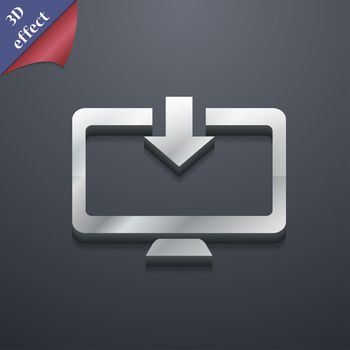 Download, Load, Backup icon symbol. 3D style. Trendy, modern design with space for your text illustration. Rastrized copy