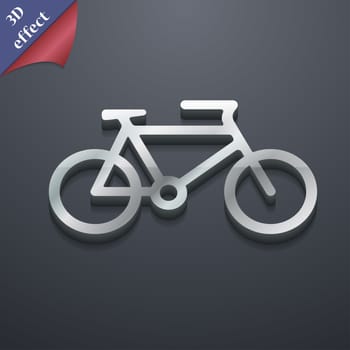 bike icon symbol. 3D style. Trendy, modern design with space for your text illustration. Rastrized copy