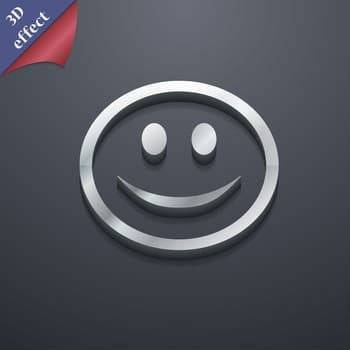 Smile, Happy face icon symbol. 3D style. Trendy, modern design with space for your text illustration. Rastrized copy