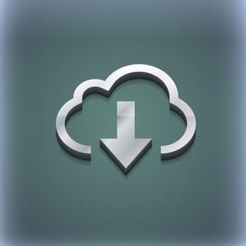 Download from cloud icon symbol. 3D style. Trendy, modern design with space for your text illustration. Raster version