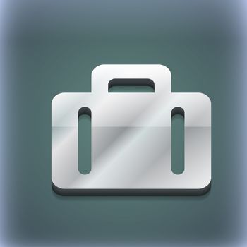 suitcase icon symbol. 3D style. Trendy, modern design with space for your text illustration. Raster version
