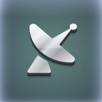 Satellite dish icon symbol. 3D style. Trendy, modern design with space for your text illustration. Raster version