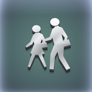 crosswalk icon symbol. 3D style. Trendy, modern design with space for your text illustration. Raster version