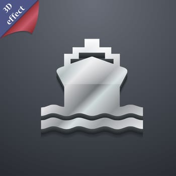 ship icon symbol. 3D style. Trendy, modern design with space for your text illustration. Rastrized copy