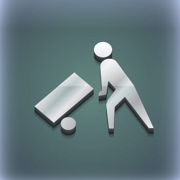 Loader icon symbol. 3D style. Trendy, modern design with space for your text illustration. Raster version