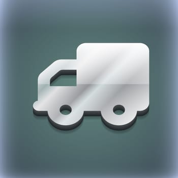Delivery truck icon symbol. 3D style. Trendy, modern design with space for your text illustration. Raster version