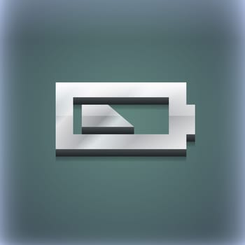 Battery half level icon symbol. 3D style. Trendy, modern design with space for your text illustration. Raster version