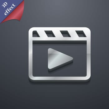Play video icon symbol. 3D style. Trendy, modern design with space for your text illustration. Rastrized copy
