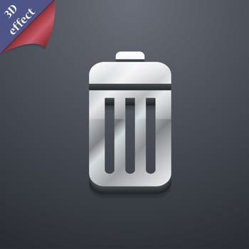The trash icon symbol. 3D style. Trendy, modern design with space for your text illustration. Rastrized copy