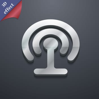 Wifi icon symbol. 3D style. Trendy, modern design with space for your text illustration. Rastrized copy