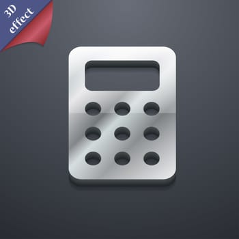 Calculator, Bookkeeping icon symbol. 3D style. Trendy, modern design with space for your text illustration. Rastrized copy
