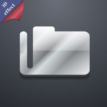 Document folder icon symbol. 3D style. Trendy, modern design with space for your text illustration. Rastrized copy