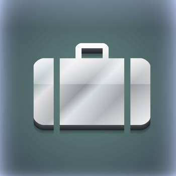 suitcase icon symbol. 3D style. Trendy, modern design with space for your text illustration. Raster version