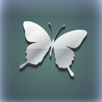 butterfly icon symbol. 3D style. Trendy, modern design with space for your text illustration. Raster version