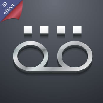 audio cassette icon symbol. 3D style. Trendy, modern design with space for your text illustration. Rastrized copy