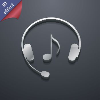headsets icon symbol. 3D style. Trendy, modern design with space for your text illustration. Rastrized copy