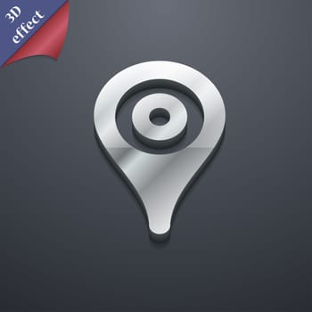 Map pointer, GPS location icon symbol. 3D style. Trendy, modern design with space for your text illustration. Rastrized copy