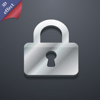 Pad Lock icon symbol. 3D style. Trendy, modern design with space for your text illustration. Rastrized copy