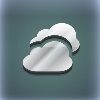 Cloud icon symbol. 3D style. Trendy, modern design with space for your text illustration. Raster version